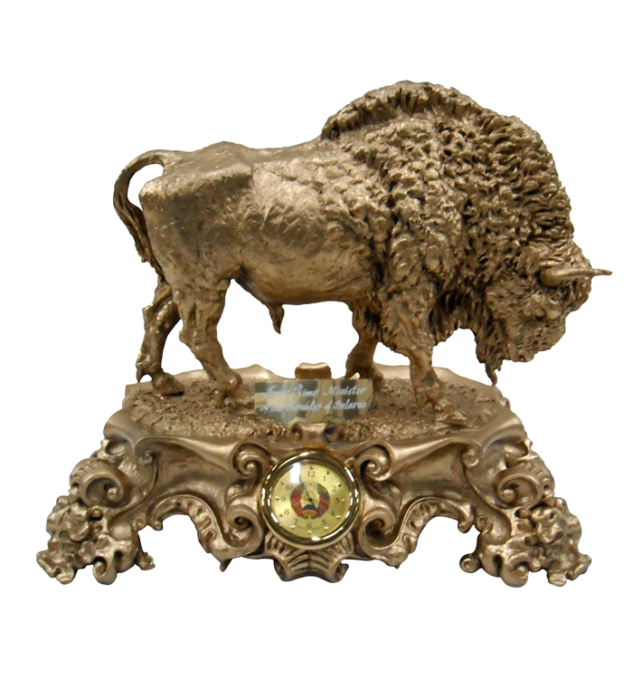 비젠트 (Wisent) 모형 시계 Clock with Wisent miniature
