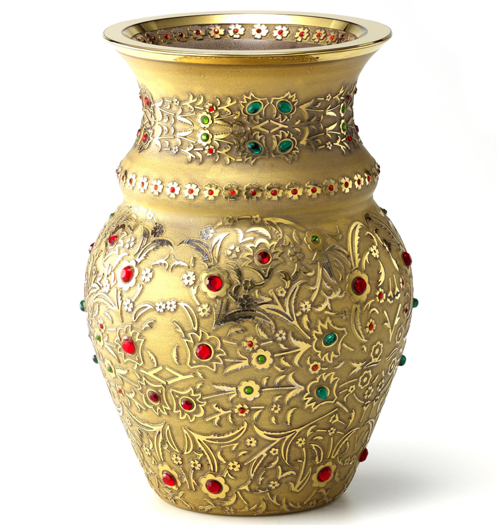 꽃 문양 보석 장식 화병