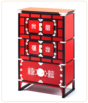 주색3층장